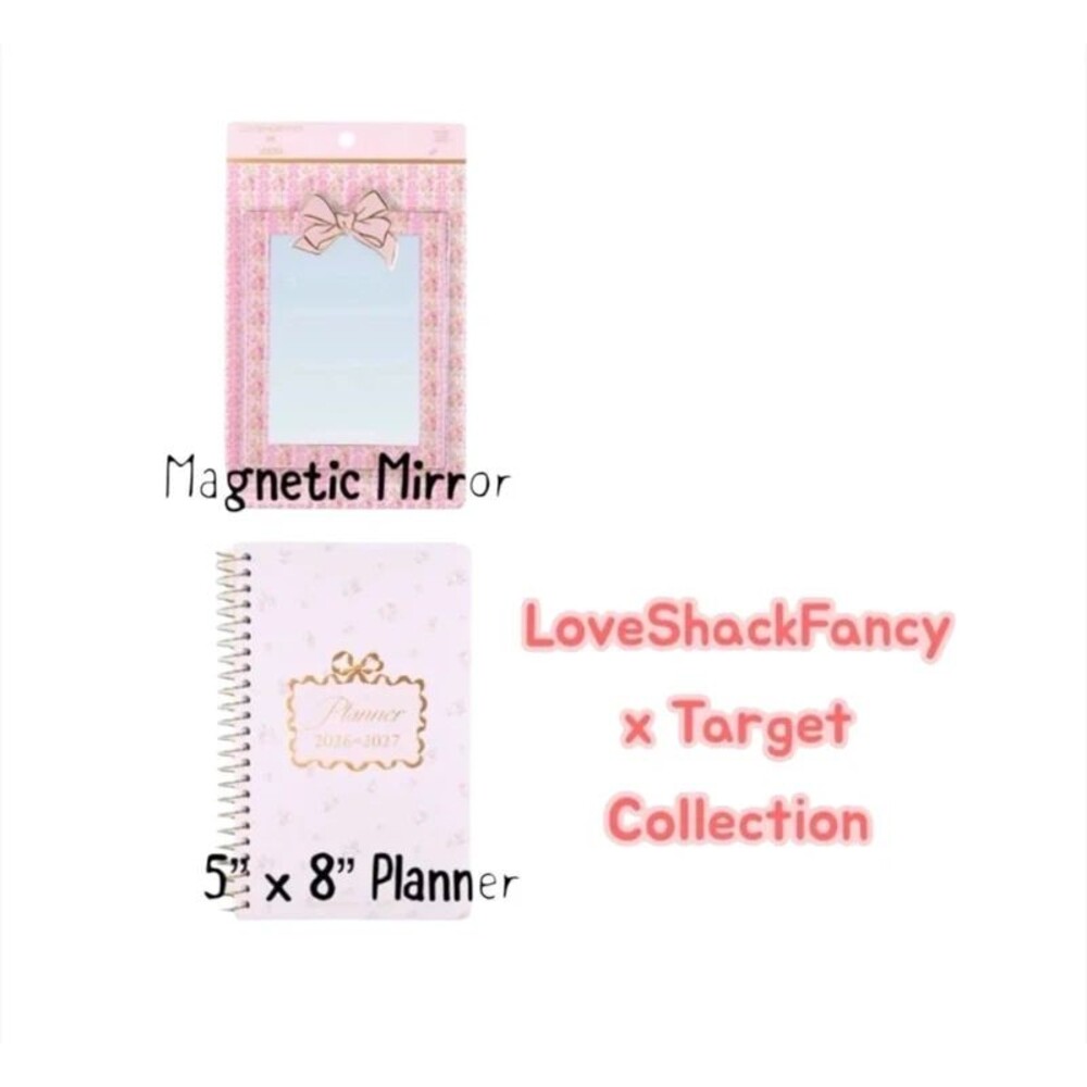 LoveShackFancy x Target -Monthly Planner with Blooming Heirloom Magnetic Mirror